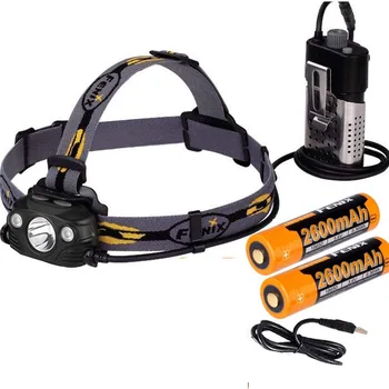 

Fenix HP30R 1750 Lumen CREE LED Headlamp with 2 X Fenix 2600mAh 18650 Li-ion rechargeable batteries