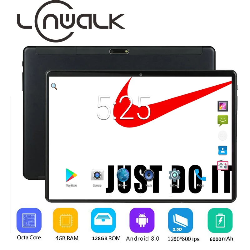 

2.5D Tempered Glass Tablets 10 inch Android 8.0 3G Tablet PC 1280*800 4GB RAM 128GB ROM+64GB Card Dual SIM IPS GPS phone Tablets