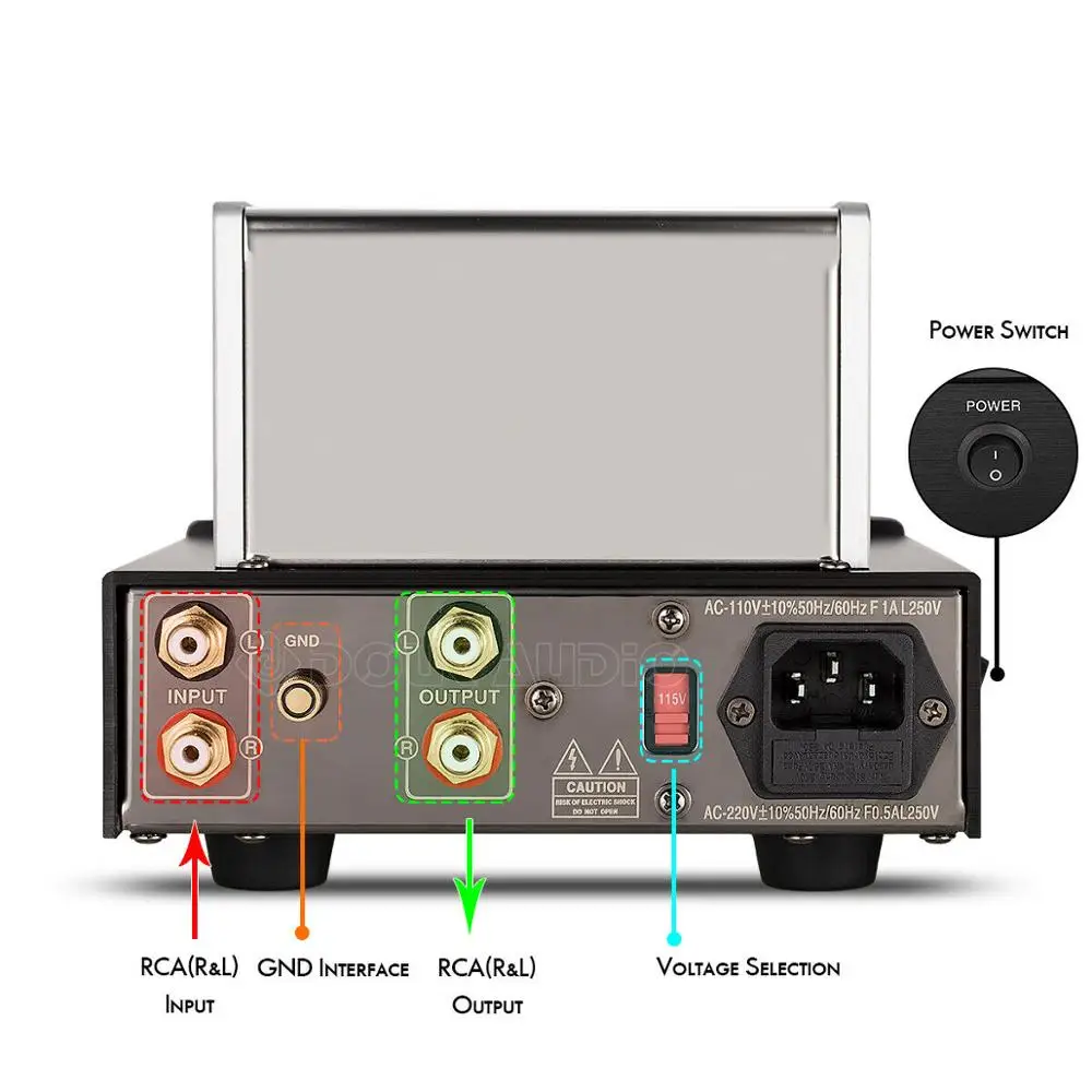 Nobsound HiFi MS-23B 12AX7 Ламповый фонокорректор Предварительный усилитель мм RIAA проигрыватель HiFi стерео усилитель