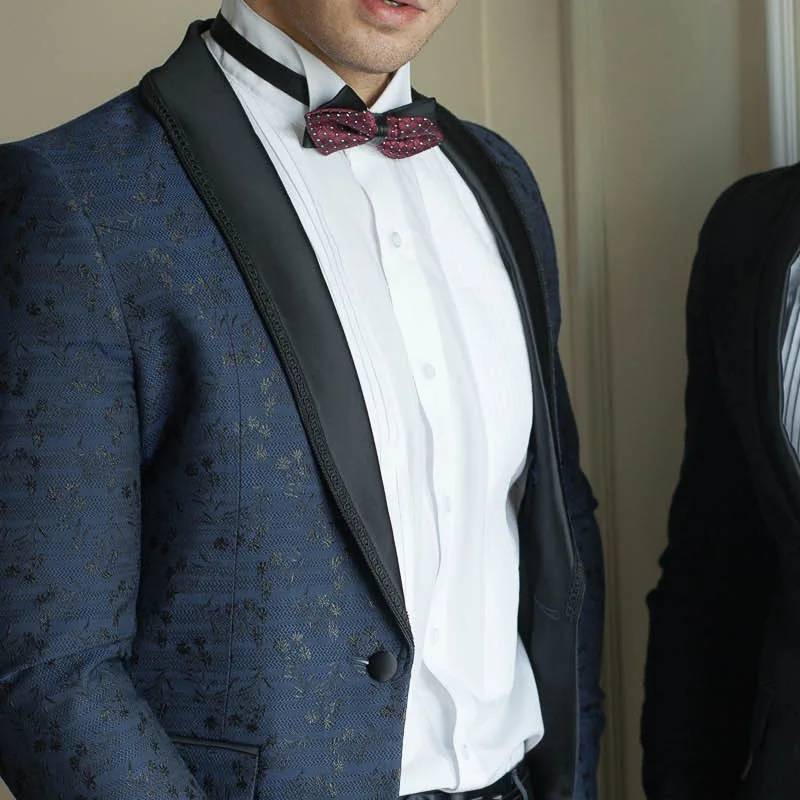 Floral Two Piece Men Suits Slim Fit Mens Dress Suits for Prom Evening Groomsmen Wedding Suit Sets
