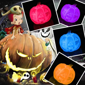 

Pumpkin Night Light light Button Cell LR44 Home decoration 7 Changing Colors Lovely LED Night Light