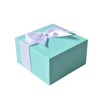 

Square small ring festive party small gift packaging gift box with bow 100 pieces