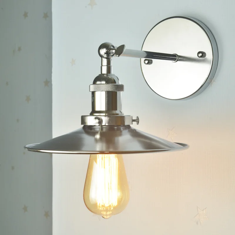 LOFT Industrial Retro American-Style Wall Lamp Personalized& Creative Chromium Color Bedroom Mirror Front Lamp Lamps Nordic Min