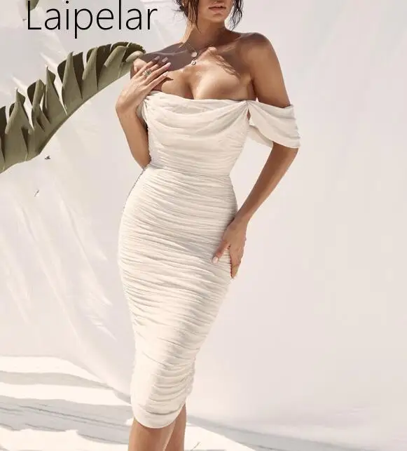 Двухслойное сексуальное Белое Сетчатое платье для женщин без бретелек