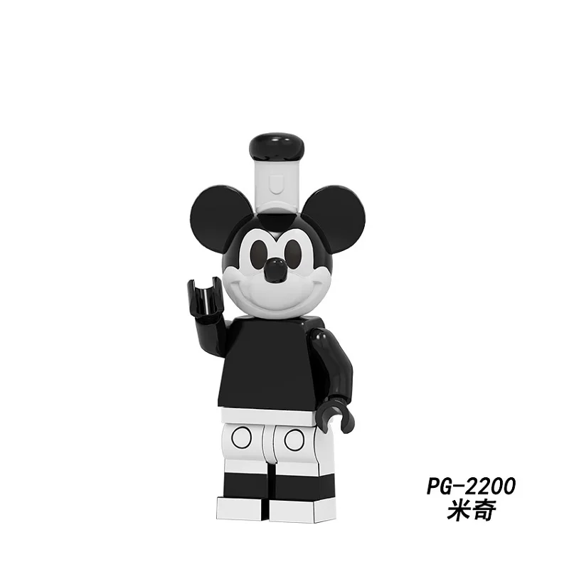 Building Blocks Legoed Bricks Black and Withe Mickey Duck Daisy Chip 'n' Dale Toys Action Dolls Figures For Kids Toys PG8279