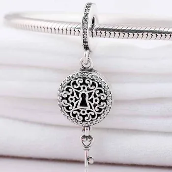

Original Openwork Key To My Heart Lock And Regal Key Pendant Beads Fit 925 Sterling Silver Charm Bracelet Diy Jewelry
