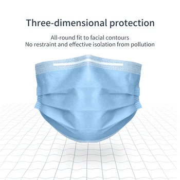 

Breathable Disposable Non-Woven Mask Three-layer Filter Unisex Anti-dust Mouth Nose Mask Ear Hanging Safe proof face mouth mask