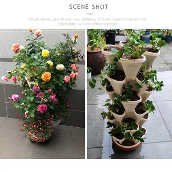 

Three-dimensional petal Flower Pot Strawberry Basin Multi-layer Superimposed Cultivation Pot Vegetable Melon Fruit Planting Pot