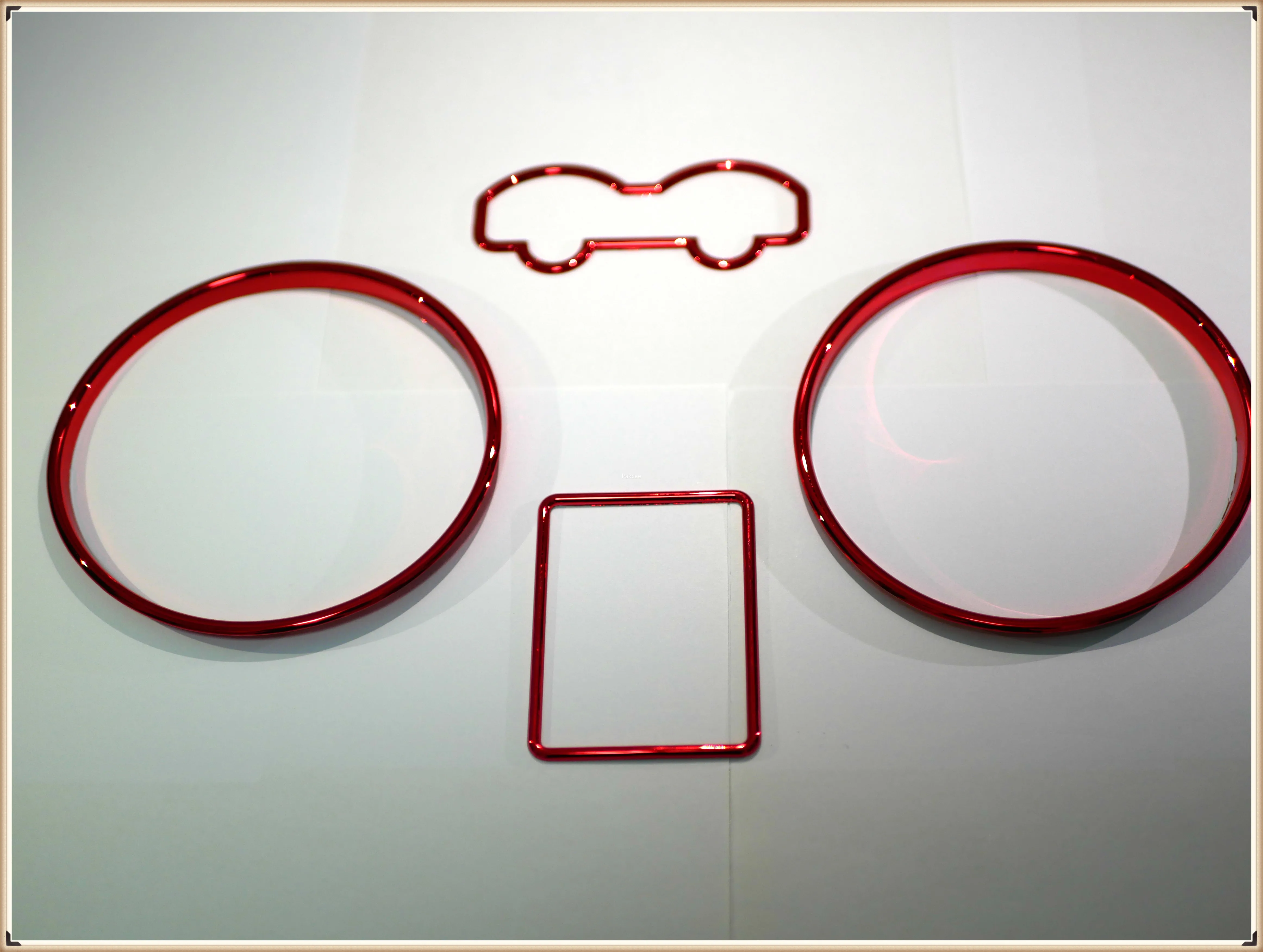 

RED Speedometer Gauge Dial Rings Bezel Trim Chrome Tacho Rings for VW MK4 GOLF Passat 3B B5 T4 Van