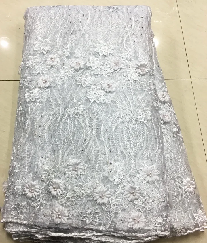 

2019 African Laces Fabrics Embroidered Nigerian Guipure French Cord Lace Fabric High-quality Rose African French Net Lace Fabric