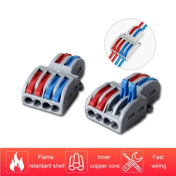 

25Pcs/set SPL-42/62 Mini Fast Wire Connector Universal Wiring Cable Connector Push-in Conductor Terminal Block