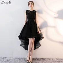 Элегантное Вечернее Платье С О-образным вырезом, черные вечерние платья для выпускного вечера, DH-0011