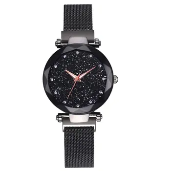 

Crystal Dimond Quartz Watch Magnet Magnet Stone Mesh Belt Design Decoration Unique Starry Face Watch Female