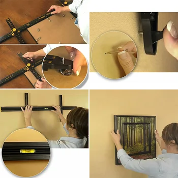 

Measuring Marking Picture Hanging Tool Ruler Locator Hole Punch Multi-functional
