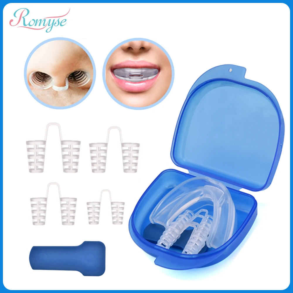 

Anti Snoring Nasal Dilators Mouth Guard Mouthpiece Air Purifier Sleep Aid Kit Snore Stopper Better Breathing Good Sleep Wear