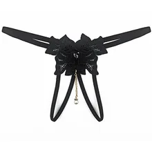 Сексуальное открытое платье с вышивкой и изображением трусики для секса перспективные трусики с подвеской Для женщин Эротическое белье с Открытой Промежностью Стринги