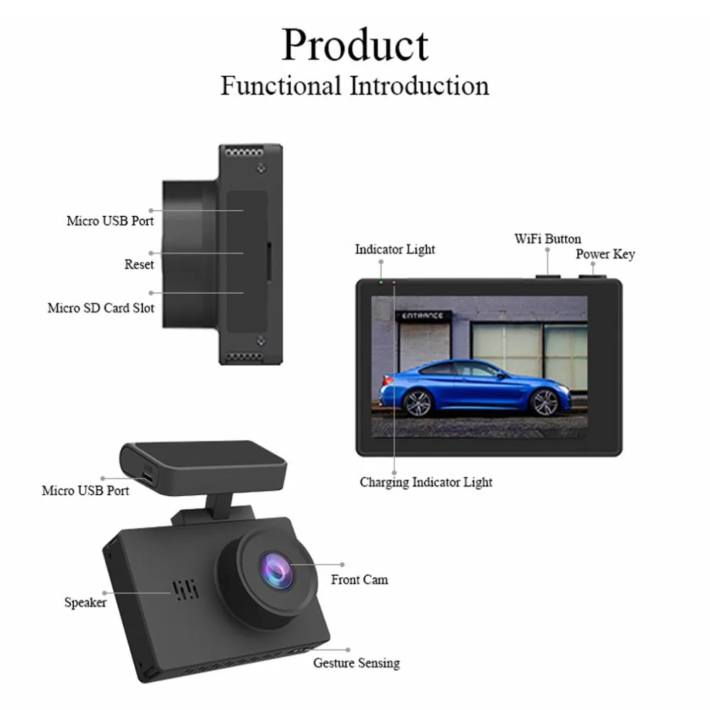 Новейший " OLED сенсорный экран 4K Ultra HD gps wifi Автомобильный видеорегистратор двойная камера Фронтальная и задняя камера Full hd 1080P Автомобильный видеорегистратор
