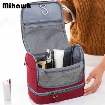 Mihawk Travel Hanging Toiletry Pouch Women Cosmetic Wash Organizer Bags Beauty Makeup Tote Case Trip Accessories Supplies Stuff mihawk women wash cosmetic bag beautician vanity organizer bra underwear travel necessities toiletry makeup case organizer stuff