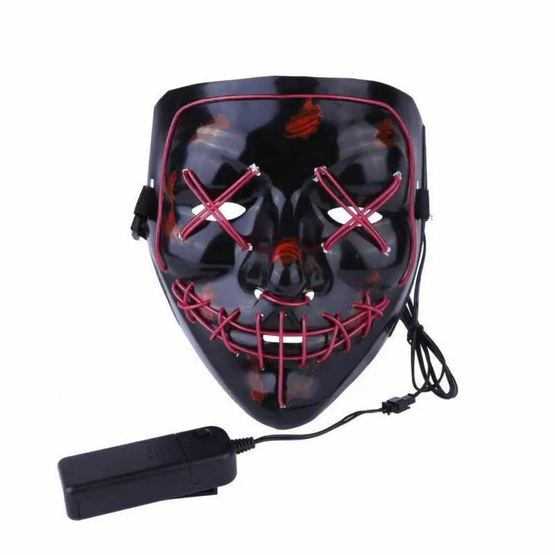 3 режима светодиодный костюмная маска косплей свет страшный Хэллоуин вечерние очистки провода Декор - Цвет: 7