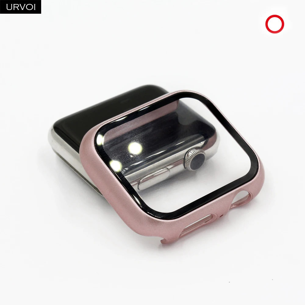 URVOI Matte Plastic Bumper with Tempered Glass for Smartwatch Protection
