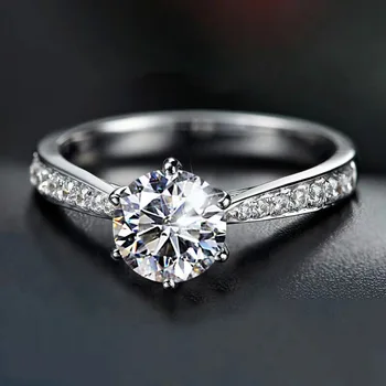 925 Sterling Silver Adjustable Zircon Ring – Women’s Engagement & Wedding Jewelry