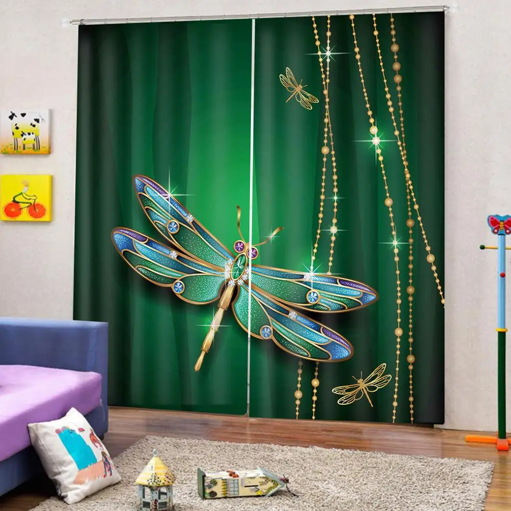Пользовательские Стрекоза занавес Яркие фигуры в драгоценных камней кристалл
