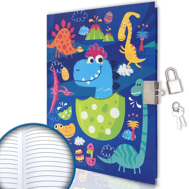 Diario Segreto con cerradura y llave, Diario de dinosaurio, cuaderno para  niños, estudiantes, libro personalizado, libro secreto - AliExpress