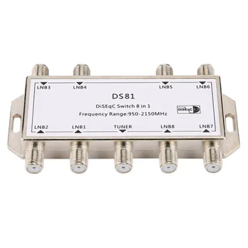 

DS81 8 in 1 Satellite Signal DiSEqC Switch LNB Receiver Multiswitch Heavy Duty Zinc Die-cast Chrome Treated