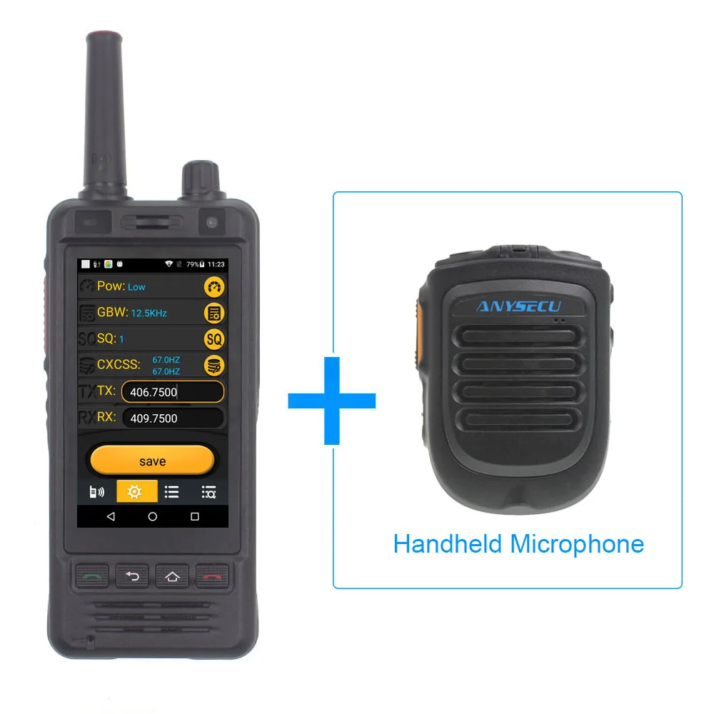 W5-Microphone Anysecu W5 сеть радио 3g Android 6,0 мобильный телефон IP67 5000 мАч PTT радио UHF рация Bluetooth Wifi gps REAL PTT ZELLO - Цвет: W5-Microphone