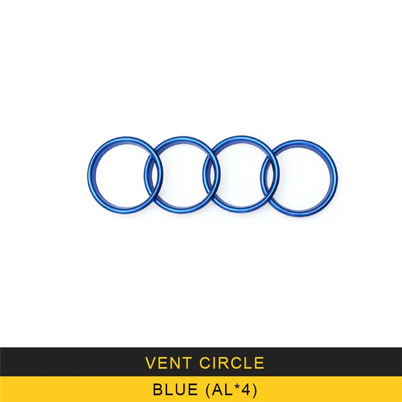 blueX4 Для Audi A3- автомобильный Стайлинг 4 шт. A/C вентиляционное отверстие круглая панель накладка рамка наклейка интерьерные аксессуары - Название цвета: blueX4