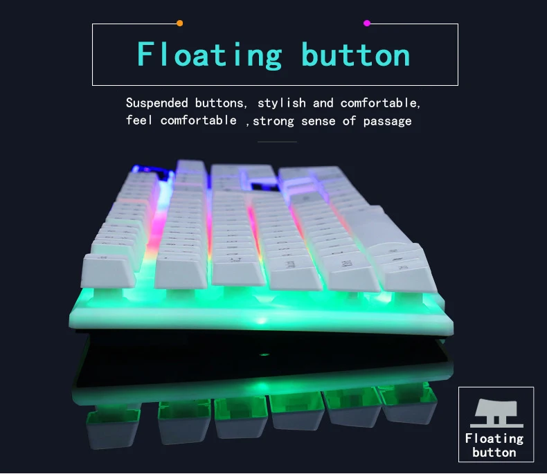 Новинка, цветной светодиодный комплект с подсветкой, проводная клавиатура, мышь, Игровая клавиатура, геймерская мышь, штатив, клавиатура, для дома, офиса, ПК, ноутбука