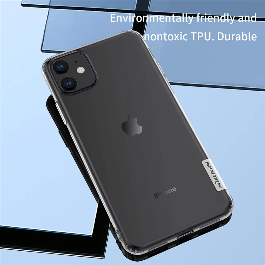 Для iPhone 11 чехол NILLKIN природа ультра тонкий пластиковый чехол для iPhone 11 встроенные Чехлы мягкие из кожи TPU чехол для iPhone 11 6,1''