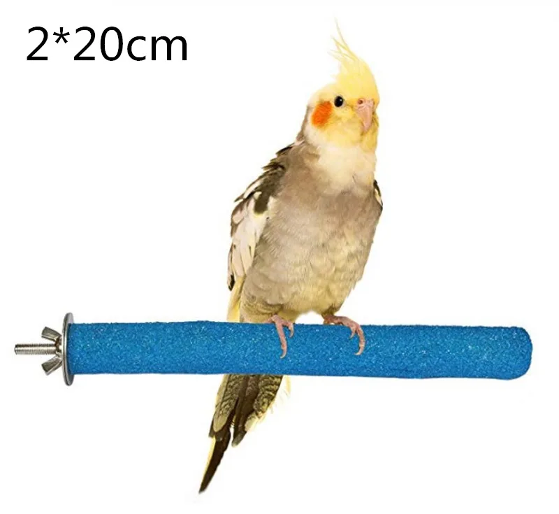 1pc 2x20cm Коготь для птиц, клюв, шлифовальный стержень, стоячая палка, попугай, станция, полюс, птица, попугай, шлифовальная подставка, когти, клетка, аксессуары, игрушки для птиц - Цвет: 1pc 2x20cm
