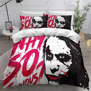 

HELENGILI 3D Bedding Set Clown Joker Print Duvet Cover Set Bedcloth with Pillowcase Bed Set Home Textiles #JO18