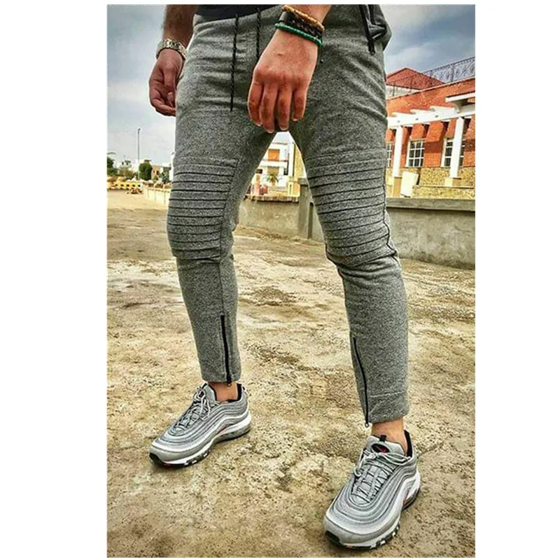 Dark grey Мужские повседневные Модные Полосатые мужские повседневные спортивные брюки, мужские уличные брюки для бега и фитнеса - Цвет: Dark grey