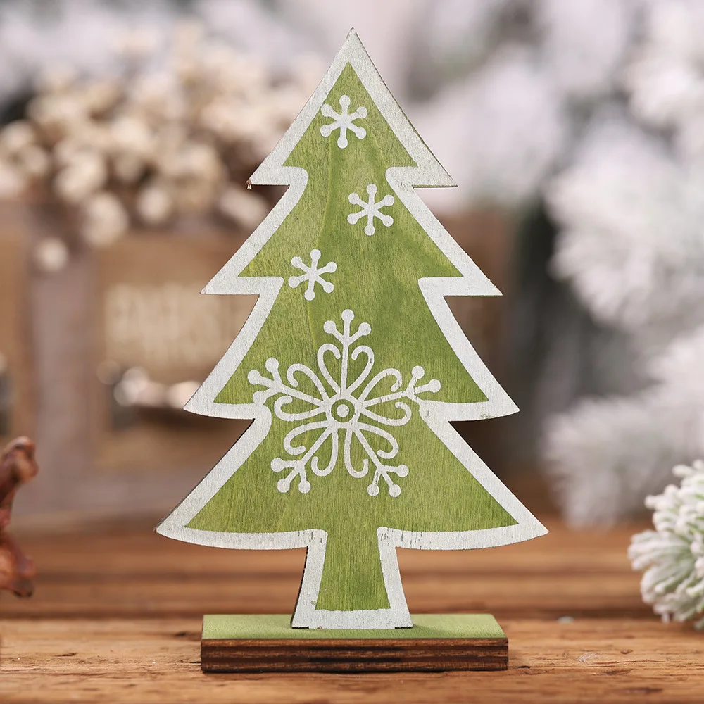 Снежинка звезда креативная деревянная мини-елка украшения для дома капли рабочего стола украшения с Рождеством - Цвет: 23