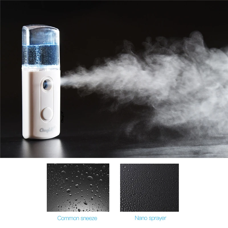 USB Charging Face Moisture Sprayer Humidifier Nano Atomization Mist Hydrating Vapor Facial with Large Capacity Water with Box