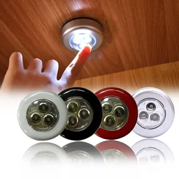 

Wall Lamp Touch Switch Living Room Easy Sticked Battery Powered Cordless Camping Led Portable Bedside Night Light Cabinet Home