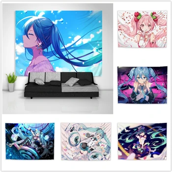 

VOCALOID Hatsune Miku Tapestry Art Wall Hanging Sofa Table Bed Cover Home Decor Dorm Gift