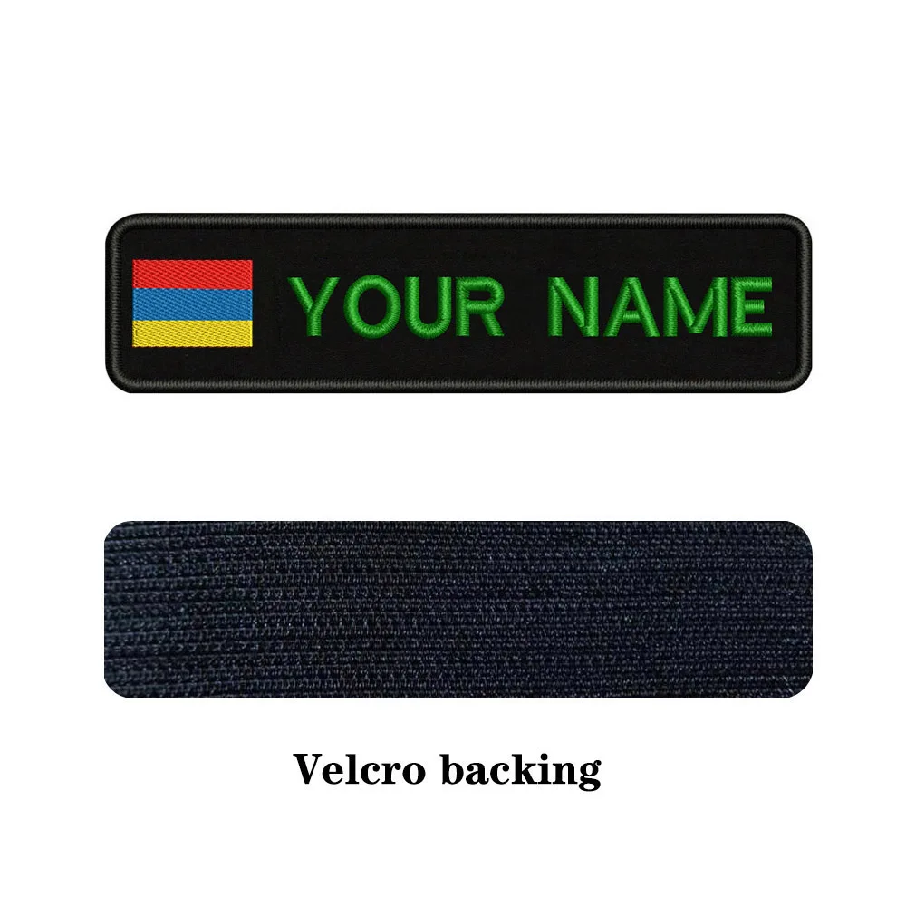 green-Velcro Вышивка На Заказ Флаг РА имя или заплатка с текстом 10 см* 2,5 см значок Утюг на или липучке Подложка для одежды брюки рюкзак шляпа - Цвет: green-Velcro