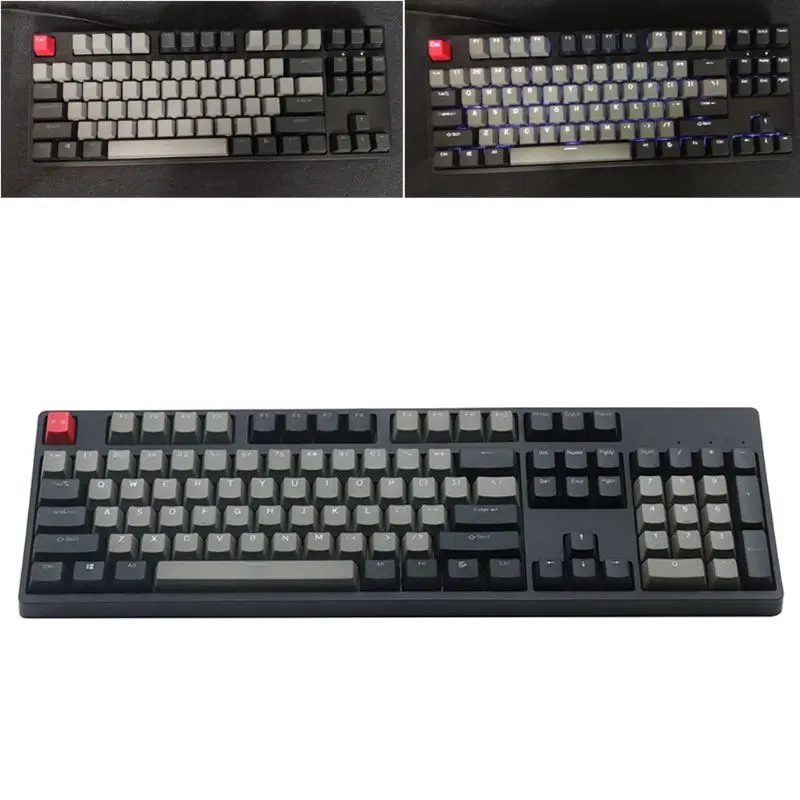 Черный серый смешанный Dolch толстый PBT RGB Shot с подсветкой 108 Keycap OEM профиль для Cherry MX