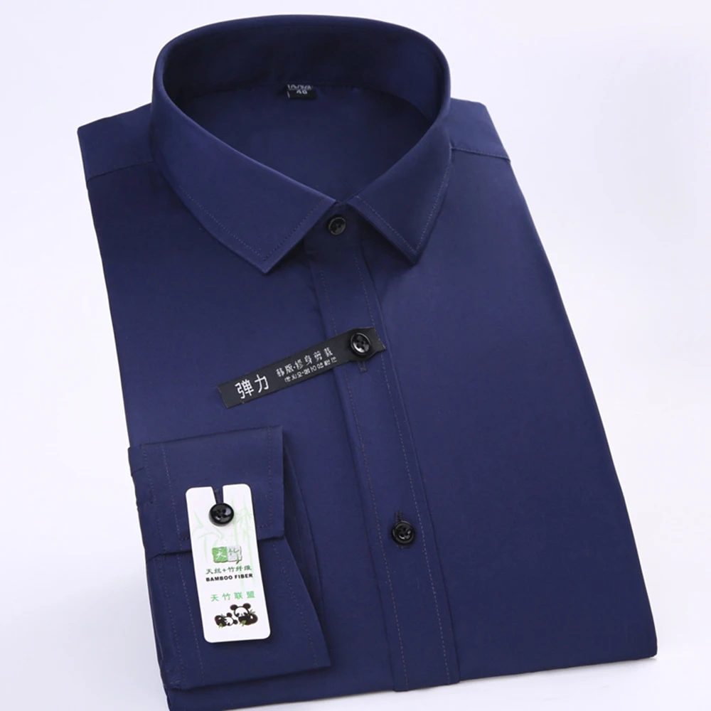 Najtaniej Fioletowy jedwab bawełna koszula mężczyźni elastan koszule do biura formalne Slim Fit biuro społecznej safari japonia nowy Model biznes stałe Camisas