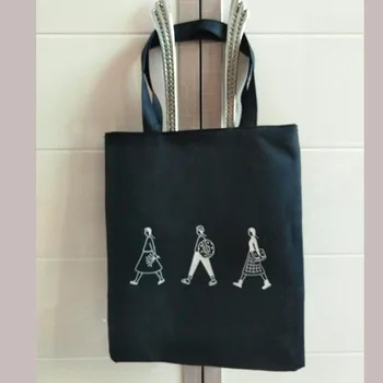 

Ladies Handbags Canvas Tote Bag Cotton Cloth Shoulder Shopper Bags for Women 2020 Eco Foldable Reusable Shopping Bags Grocery