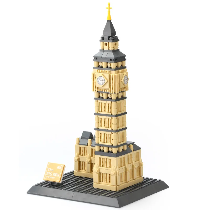 

Kids Micro Blocks Building London Big Ben Model Small Granular Assemble Building Toys Children diamond blocks Famous Buildings