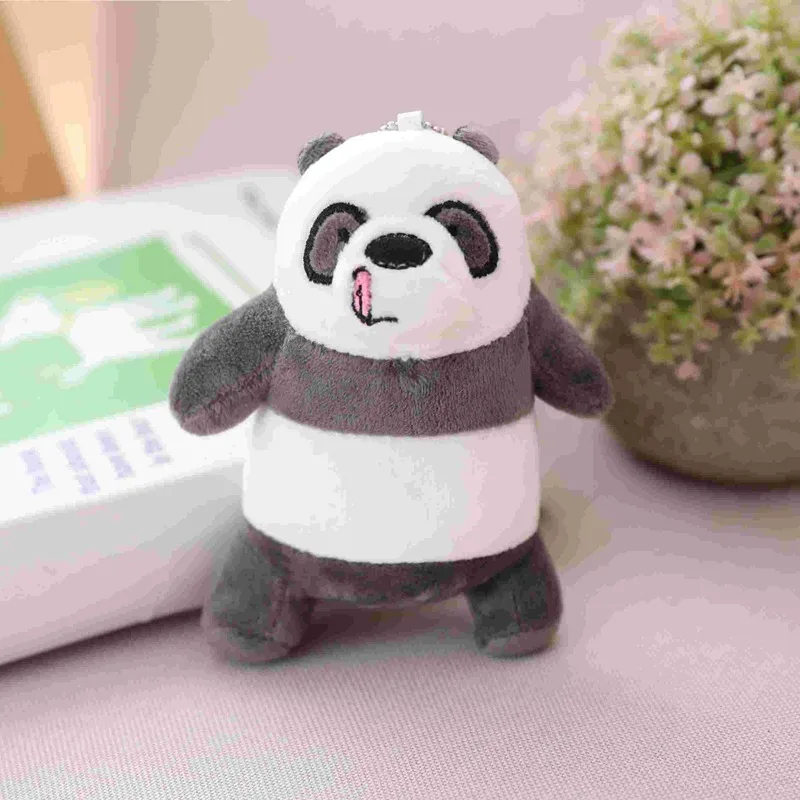 Kawaii мы вся правда о медведях подвеска с мягкой игрушкой Носки с рисунком медведя из мультика мягкие гризли белый медведь серого цвета с изображением белого медведя, брелок в форме куклы для детей подарок на день рождения - Цвет: White and Black