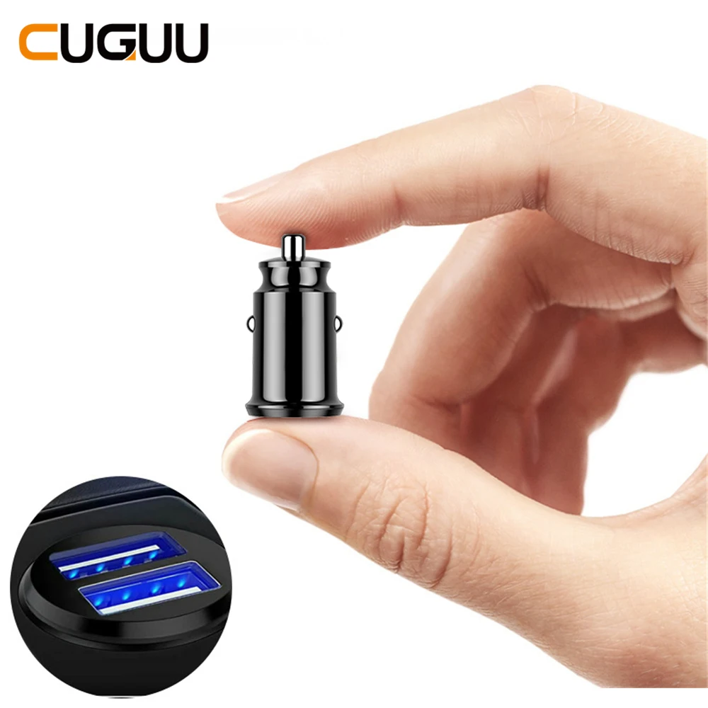 

Mini Car Charger Dual USB Fast Charging For Samsung For iPhone Plus For Huawei LED USB Quick Car Charger Phone Max 3.1A Adapter