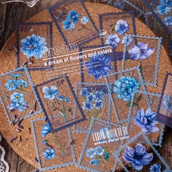 Autocollant de timbre Floral de fougère Vintage, étiquette autocollante de décoration pour Journal intime, Scrapbooking, en PET, paquet de 40 pièces/sachet, pour bricolage, fournitures scolaires 