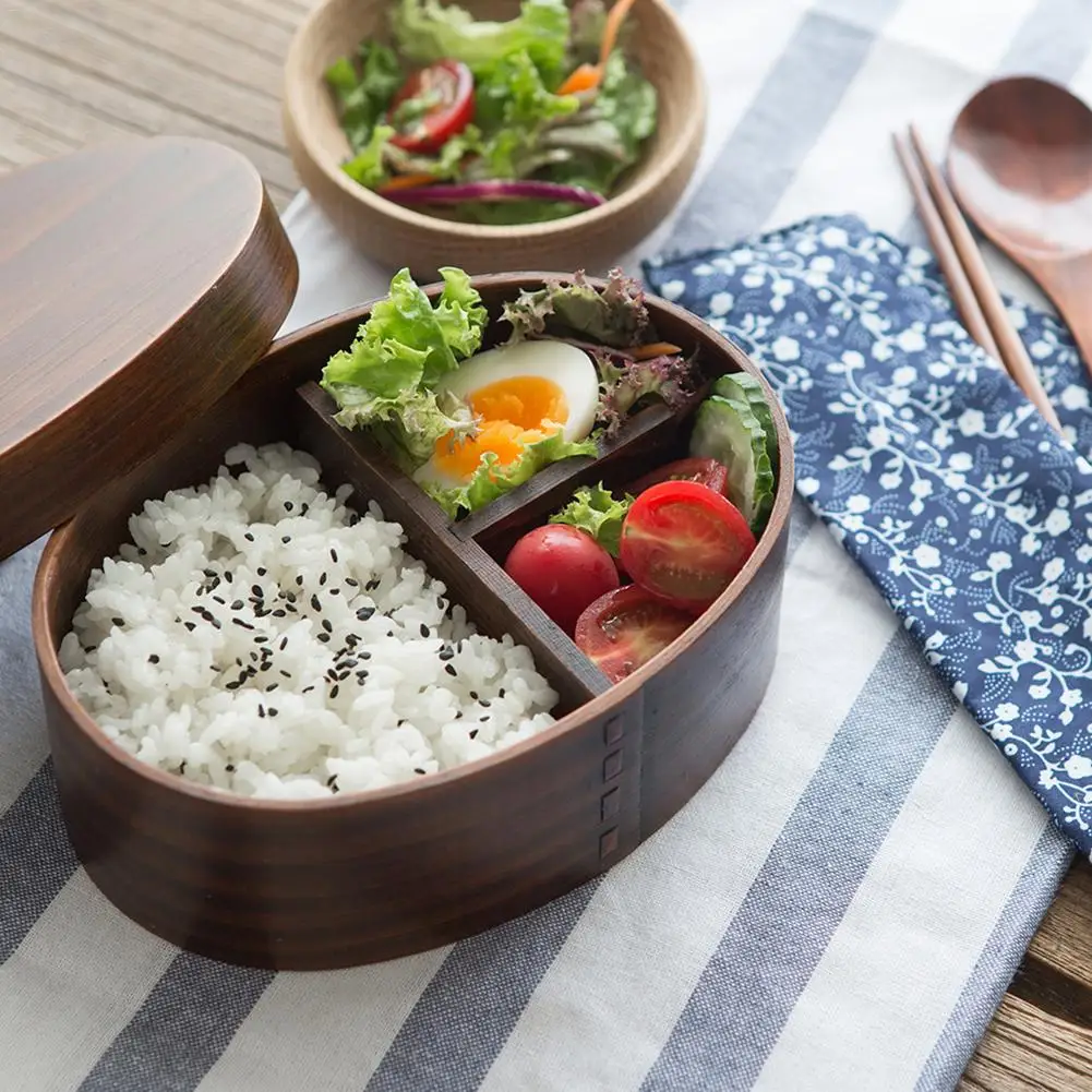 Японский стиль Bento Суши коробки Портативный пищевой контейнер однослойный многослойный японский ясень Ланч-бокс