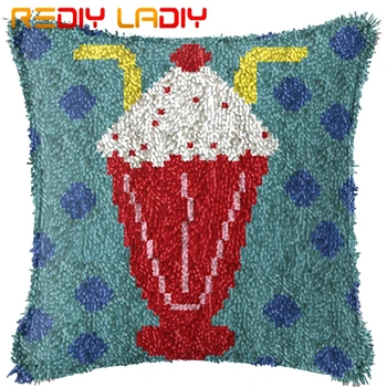 

Latch Hook Kits Make Your Own Cushion Cocktail Acrylic Yarn Crocheted Pillow Case Set Latch Hook Cushion Cover Hobby & Crafts