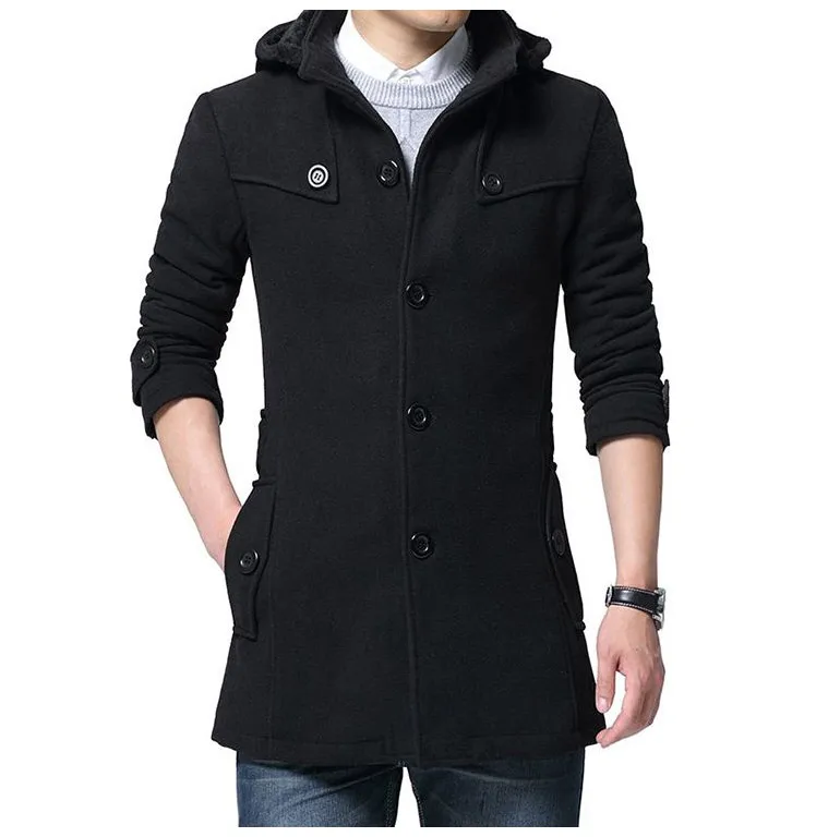 Шерстяное пальто, Мужская Зимняя Толстая куртка, Толстая Повседневная Верхняя одежда, куртки размера плюс 6XL, новое вельветовое теплое пальто высокого качества с капюшоном